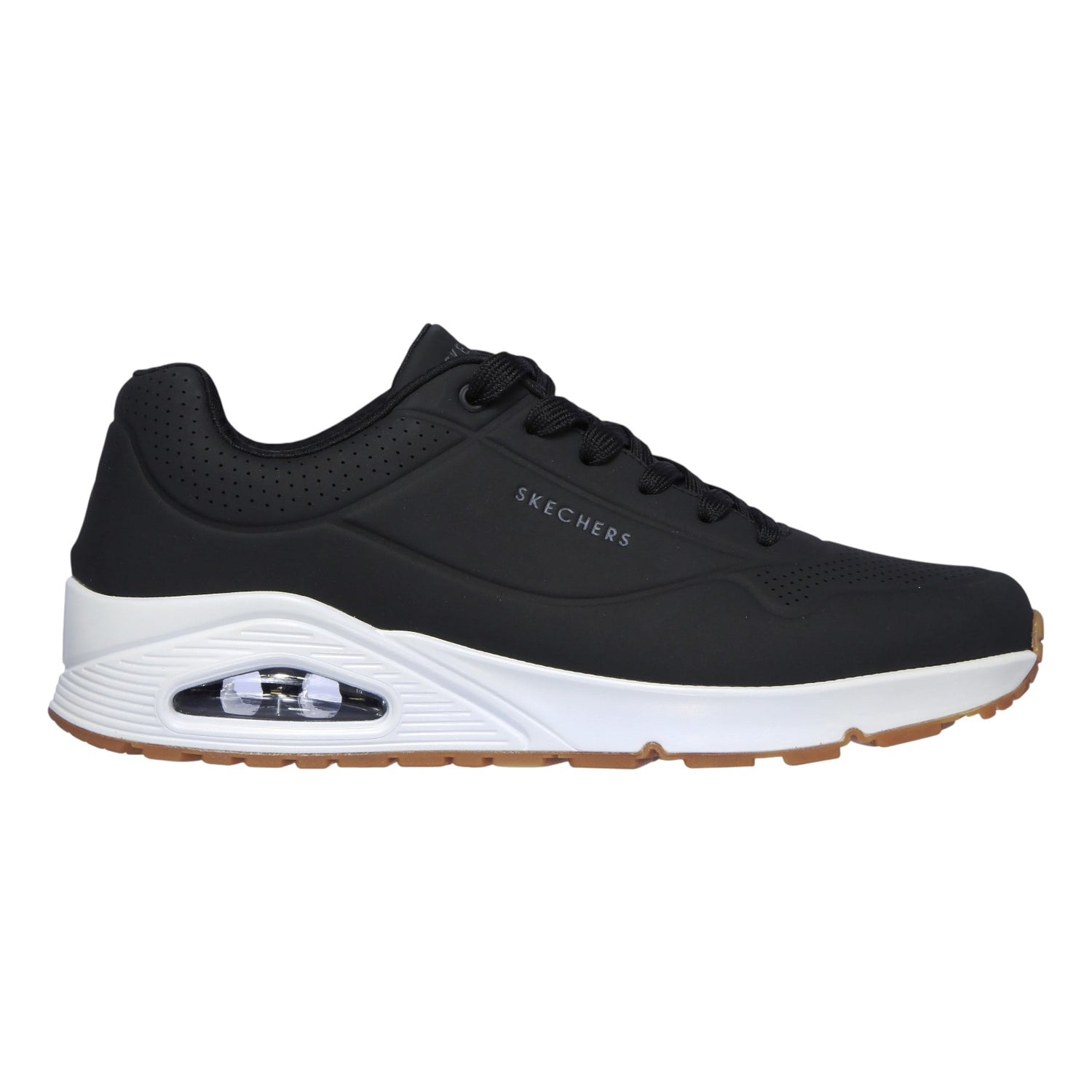 Skechers Sneakers Uomo in Ecopelle Nera Bianca Uno - Stand On Air