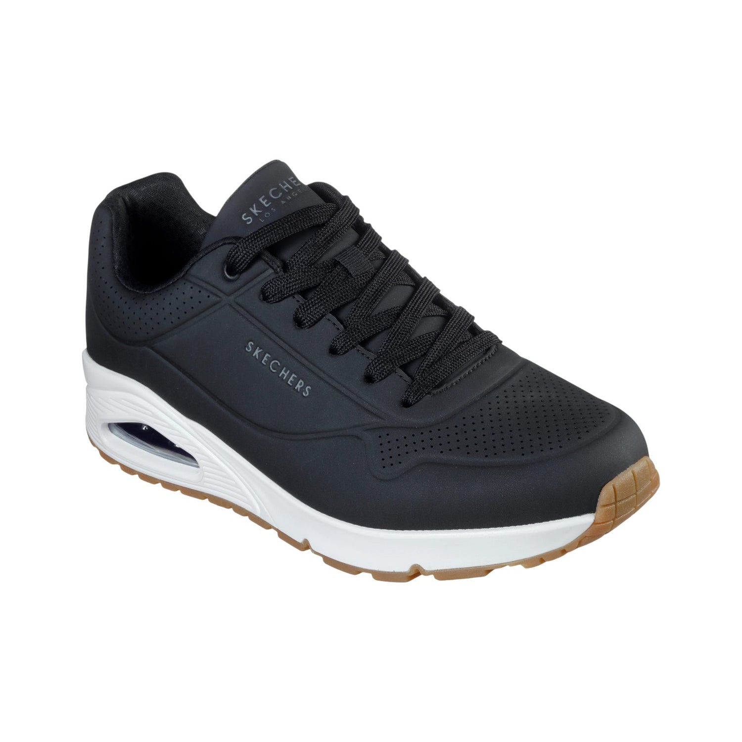 Skechers Sneakers Uomo in Ecopelle Nera Bianca Uno - Stand On Air