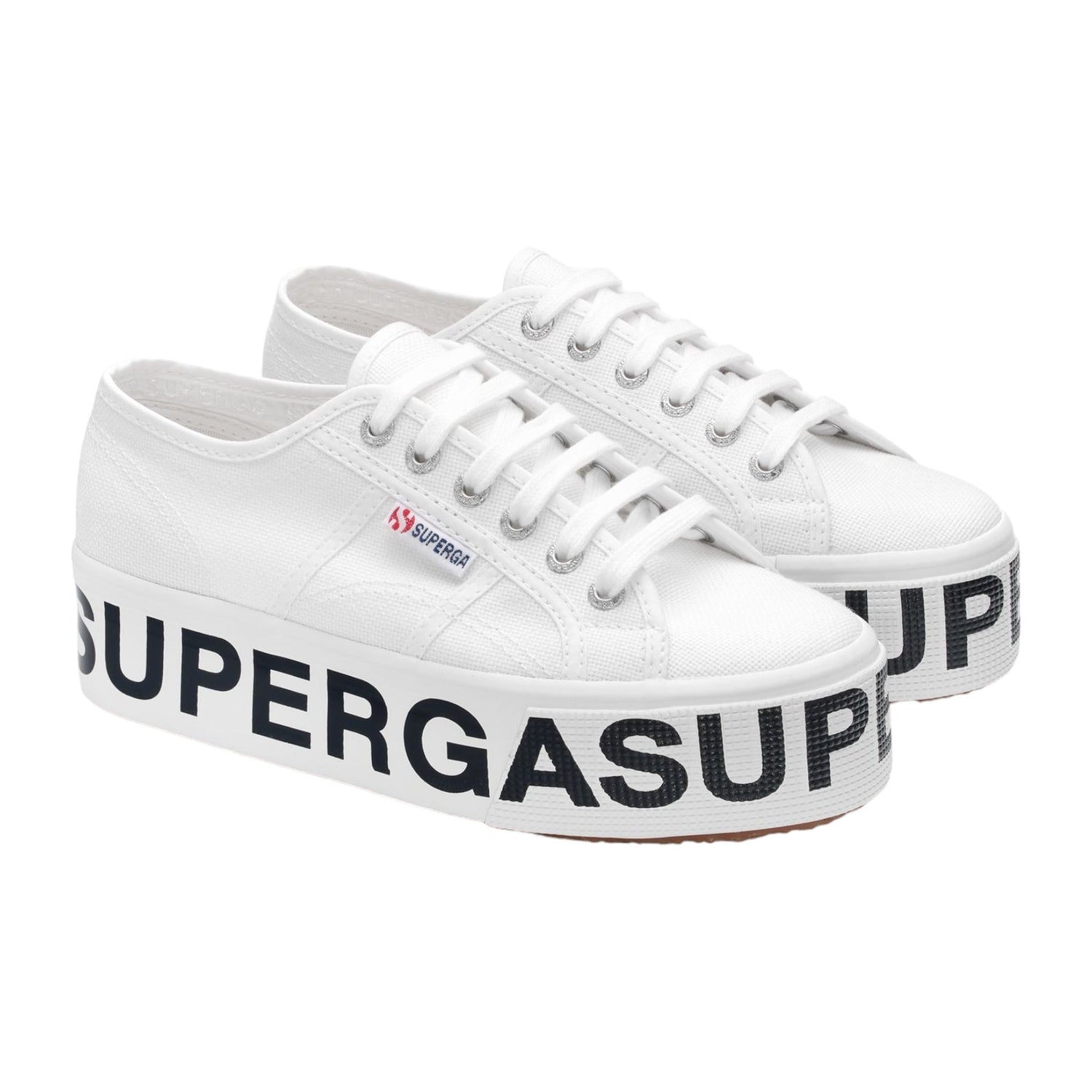 Superga Sneakers Bianco Platform Lettering