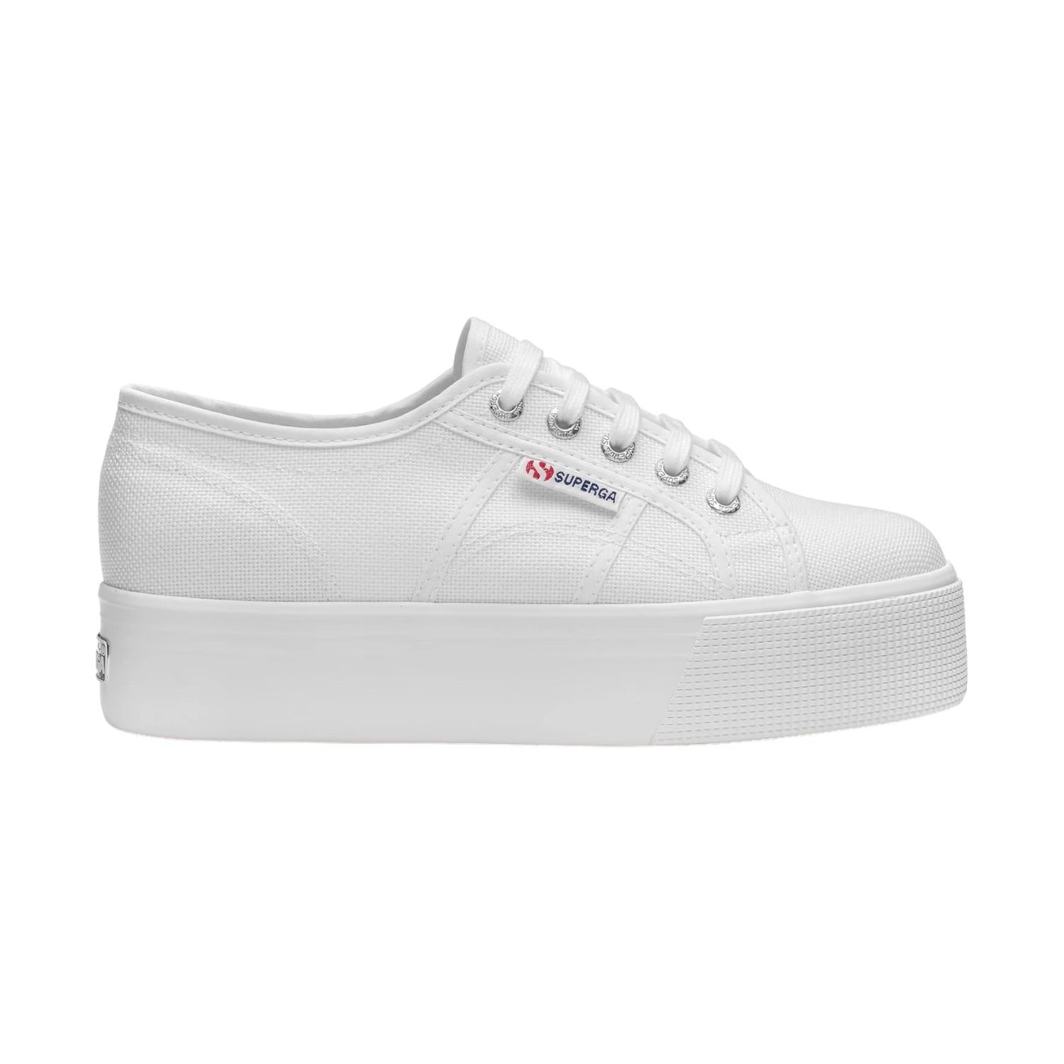 Superga Bianca Platform Donna in Tela