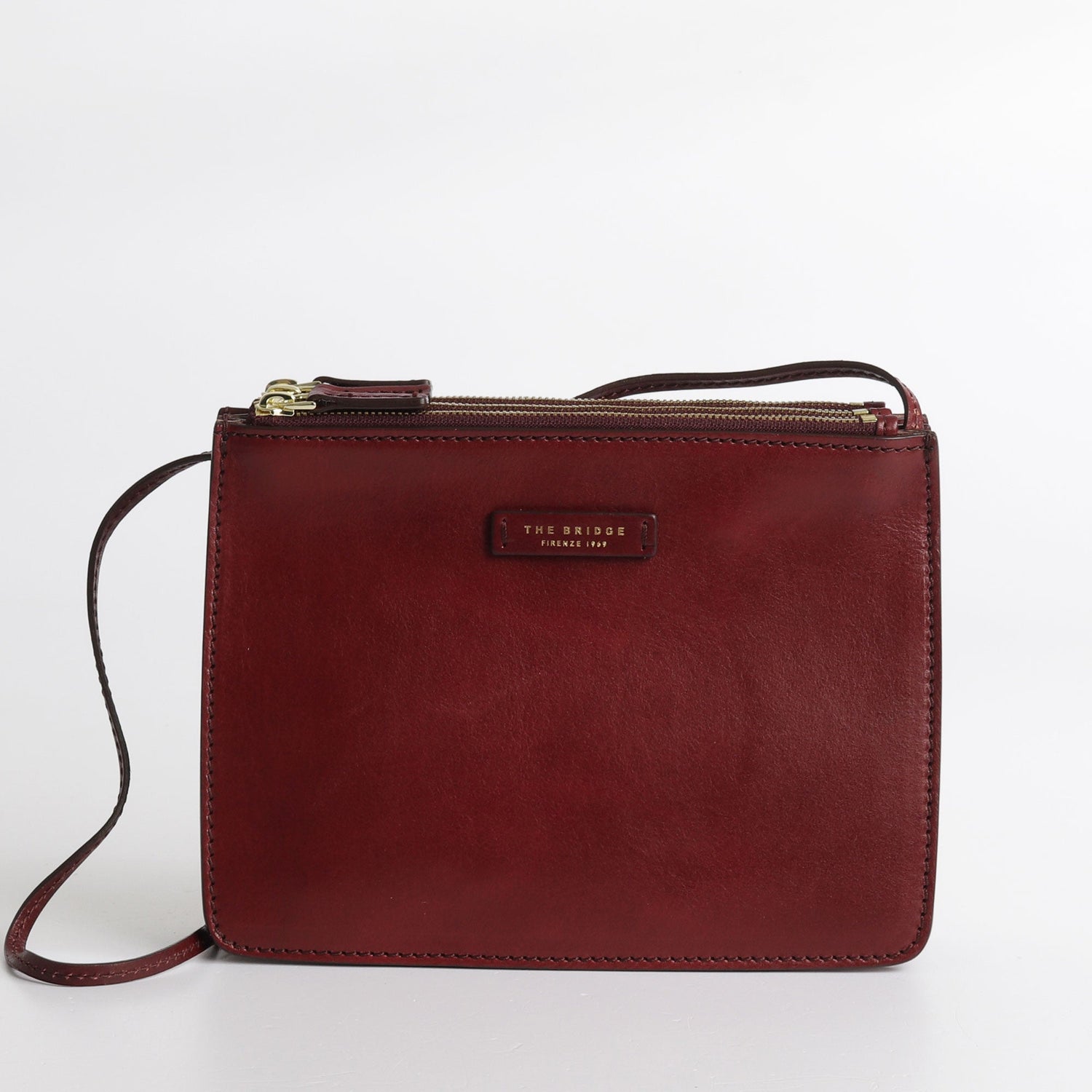 The Bridge Rustici Ladie's Handbag con Zip bordeaux