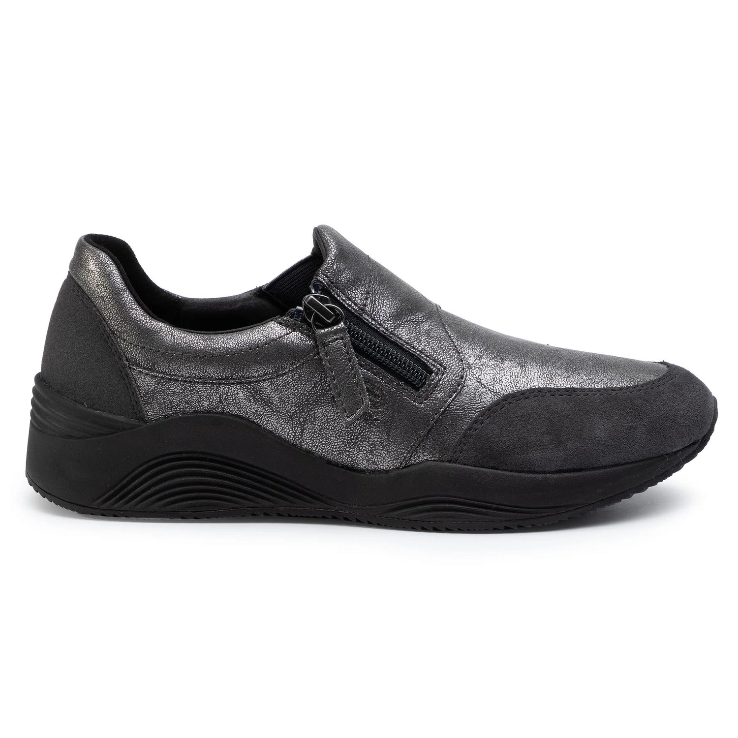 Geox Slip On Grigio con Cerniera Laterale