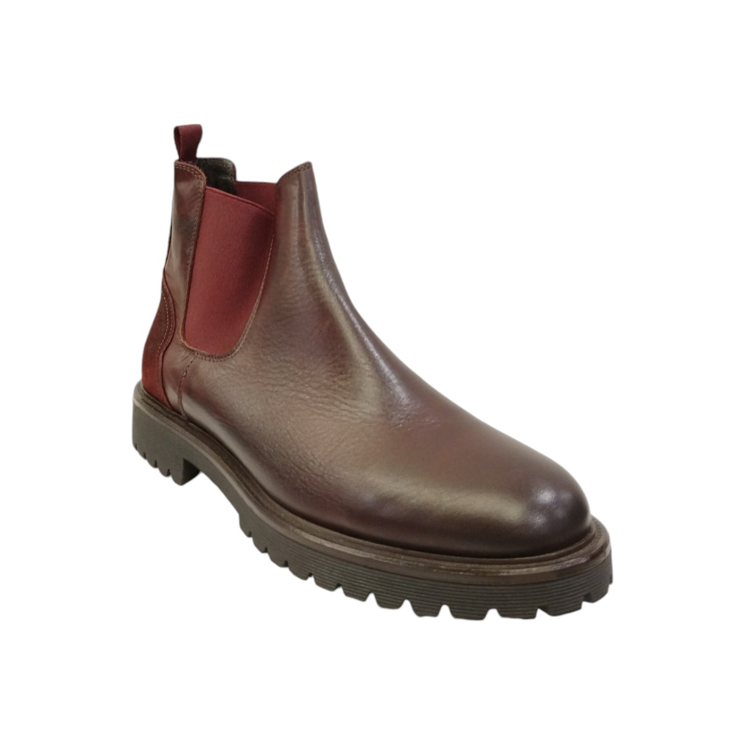 Exton Beatles Uomo in Pelle Morbida Bordeaux con Elastico Bordeaux