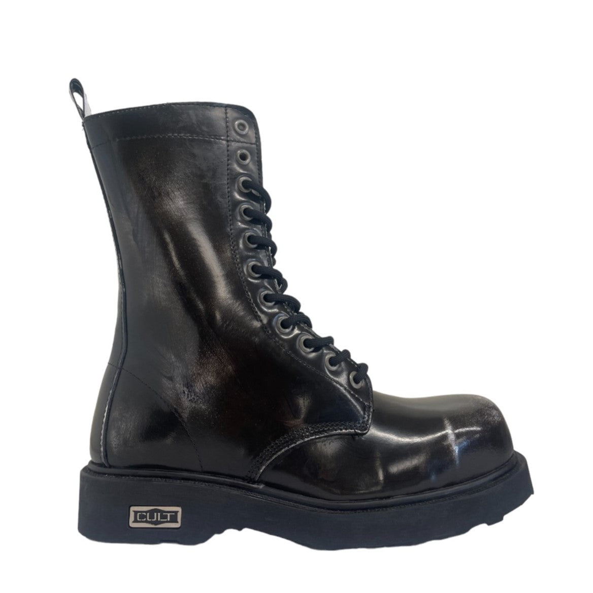 Cult Bolt Anfibio Alto in Pelle con Punta di Ferro