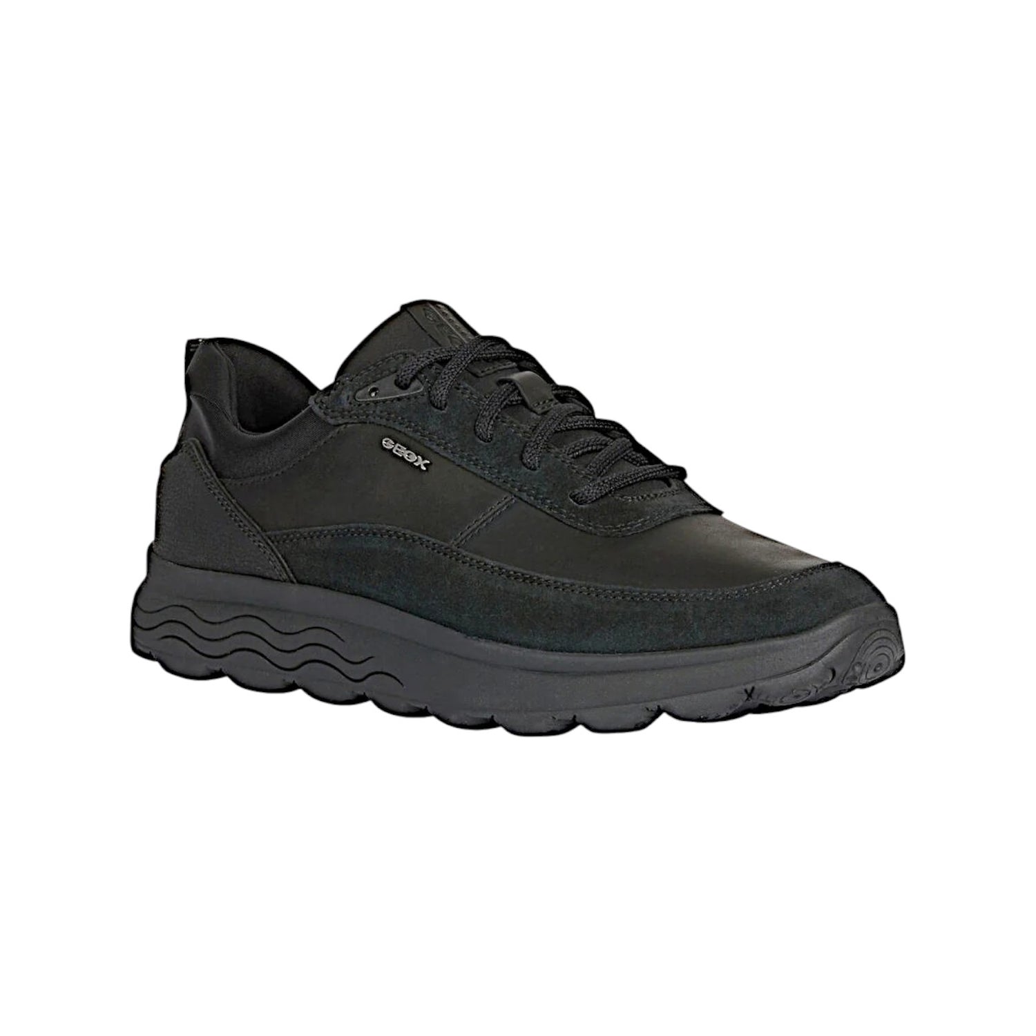 Geox Sneakers Spherica Nera in Camoscio e Pelle da Uomo