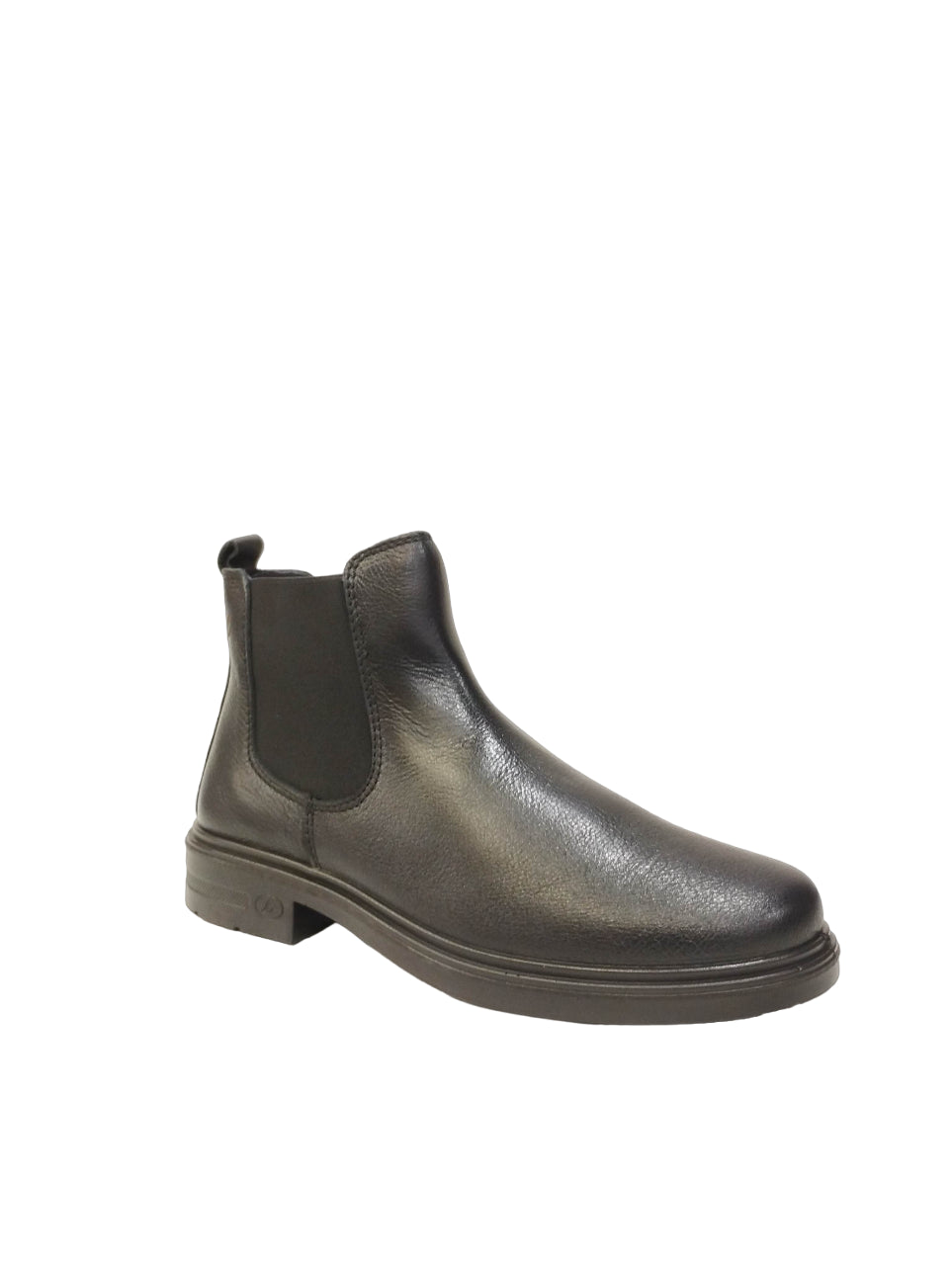 Luisetti Stivaletto Uomo in Morbida Pelle Nera con Elastici Laterali