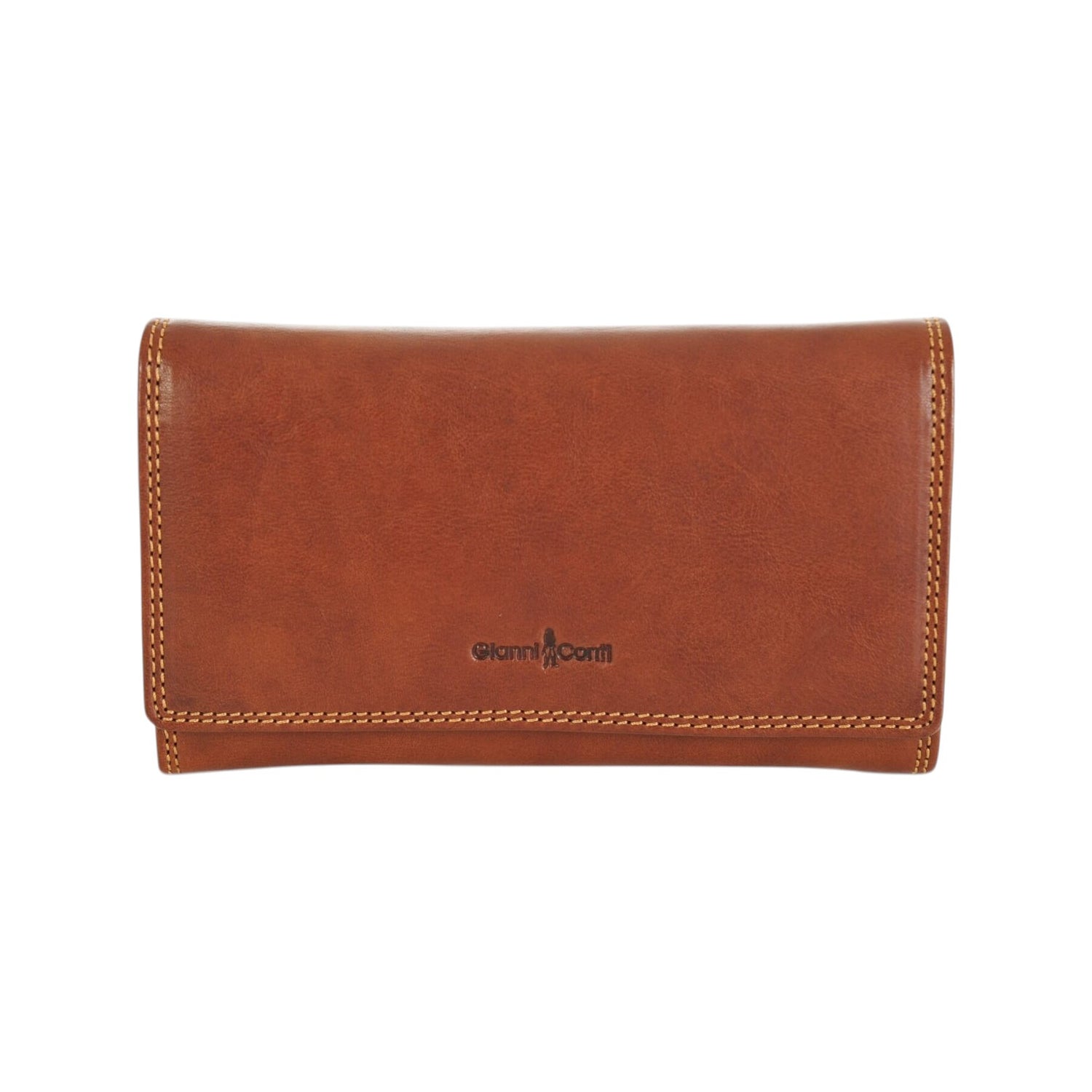 Gianni Conti Portafoglio Donna in Pelle Cognac con Clip