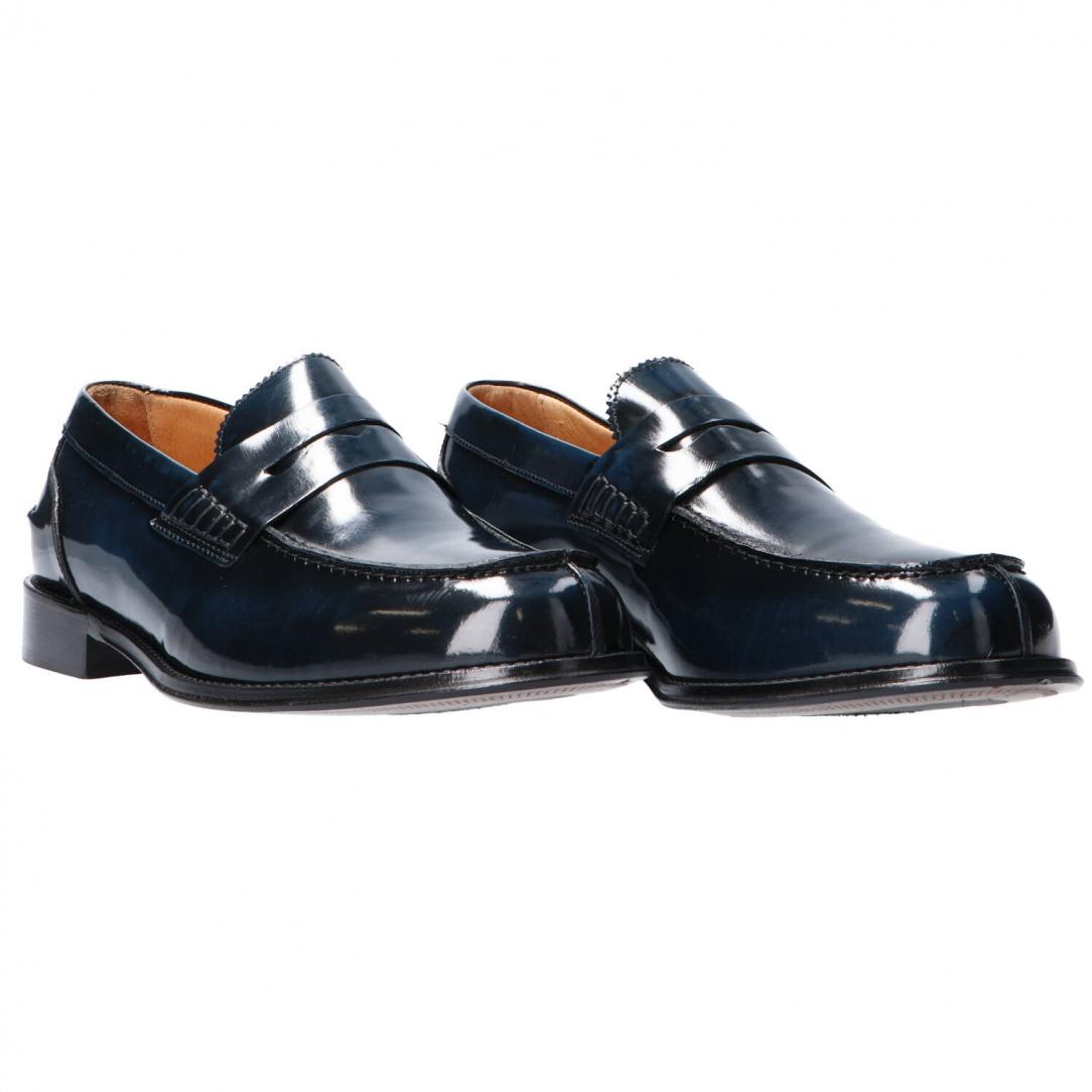Exton College Uomo in Pelle Abrasivata Blu