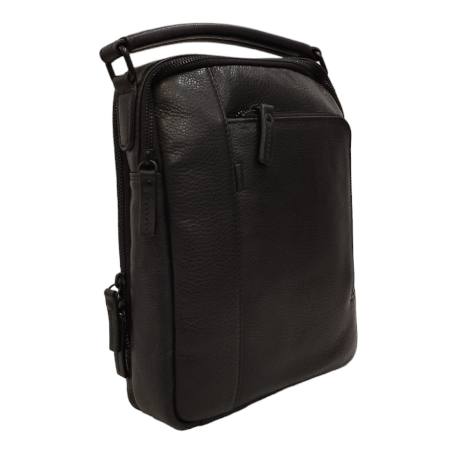 Gianni Conti Borsello Uomo in Pelle Nero con Manico e Tracolla