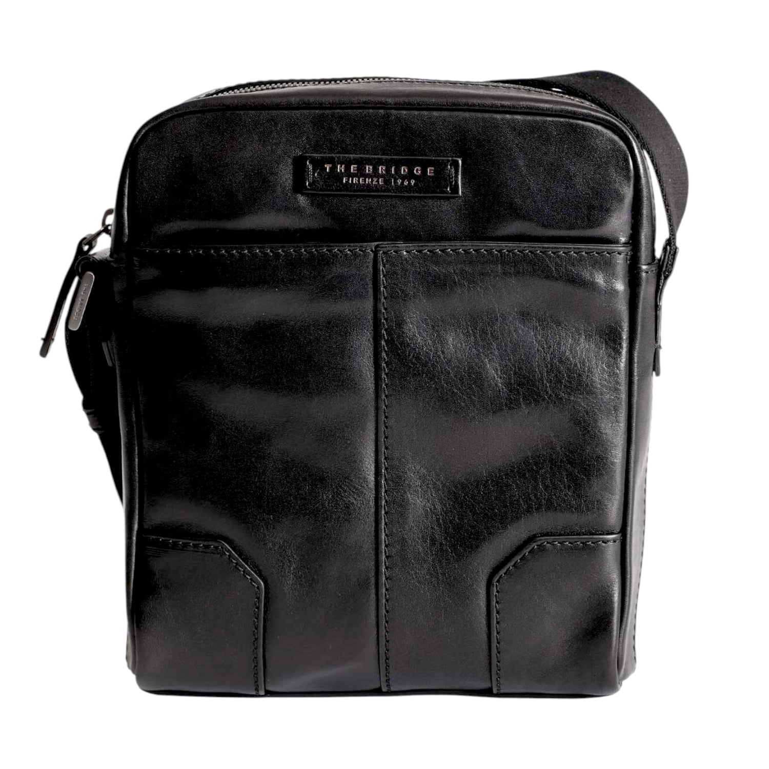 The Bridge Borsello Nero Linea Vespucci in Pelle da Uomo