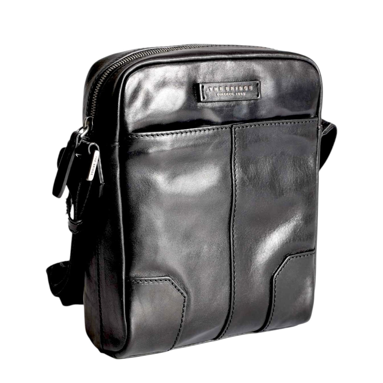 The Bridge Borsello Nero Linea Vespucci in Pelle da Uomo