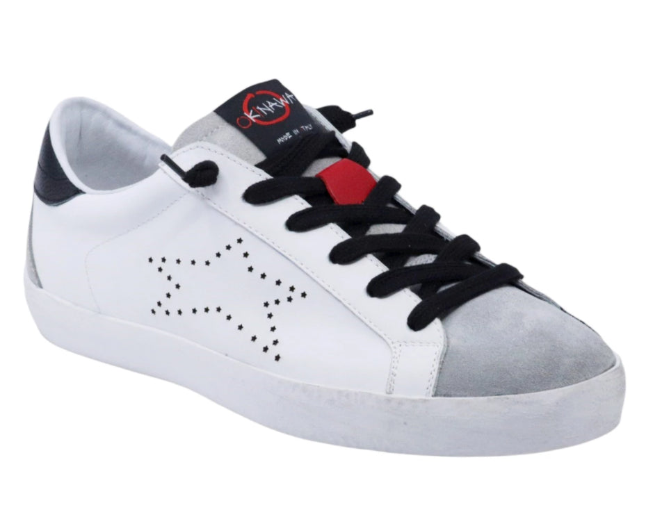 Okinawa sneakers uomo Low 1806 in pelle bianca