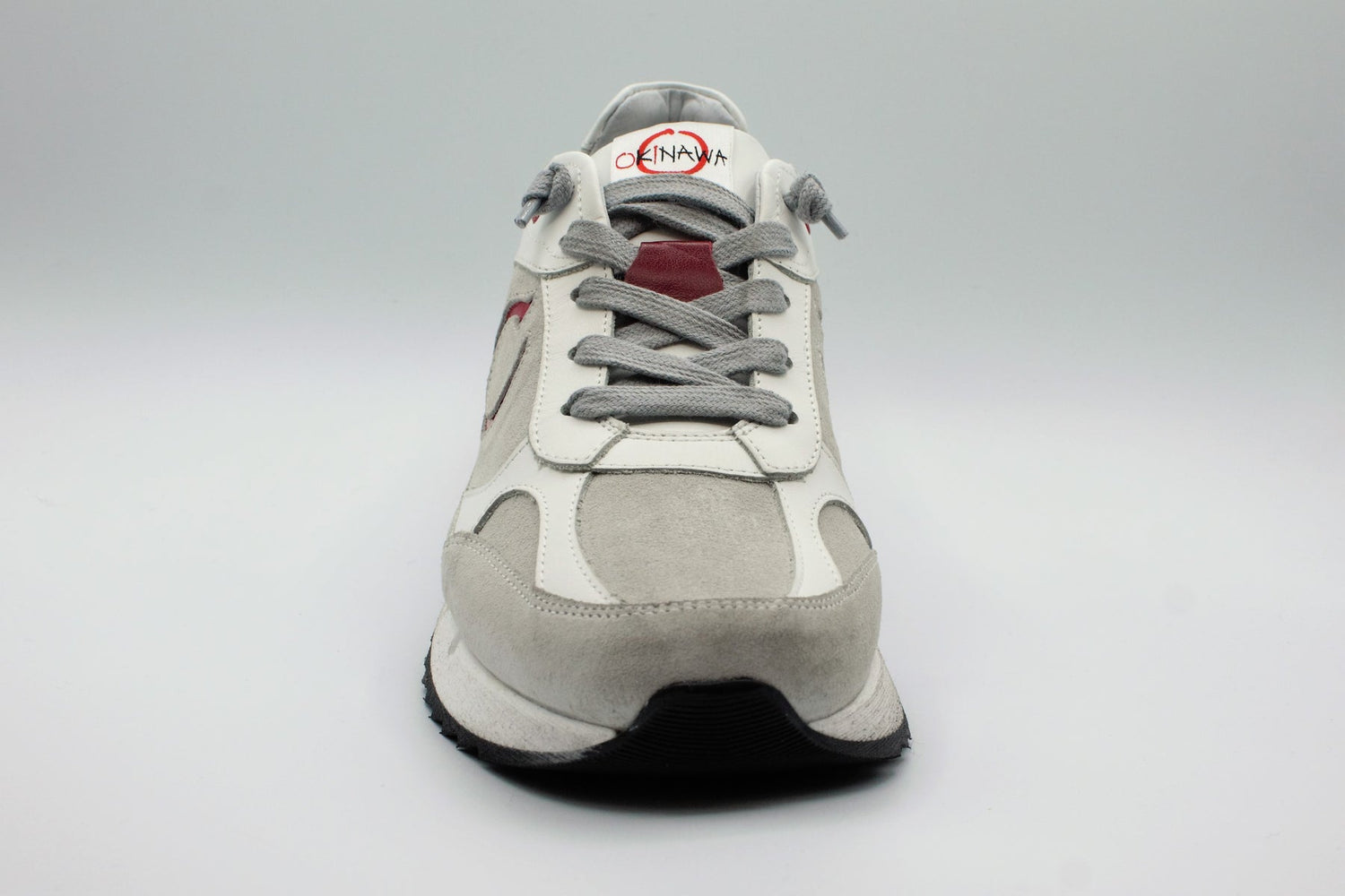 Okinawa sneakers bianco rossa in pelle