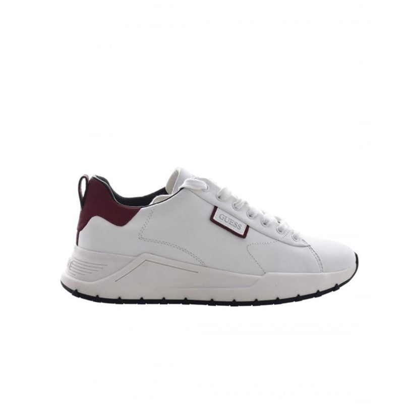 Guess Sneakers Bianca da Uomo con Inserti Bordeaux