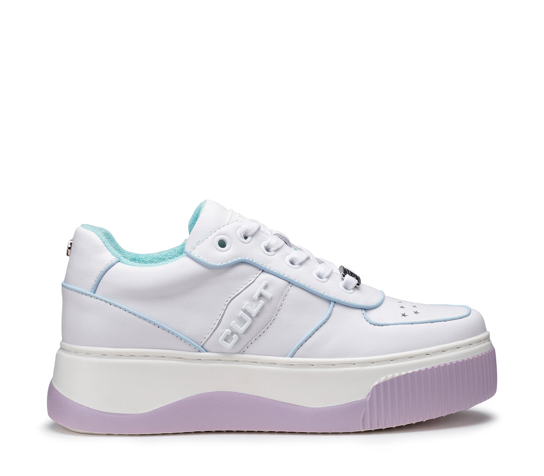 Cult Sneakers platform bianco lilla