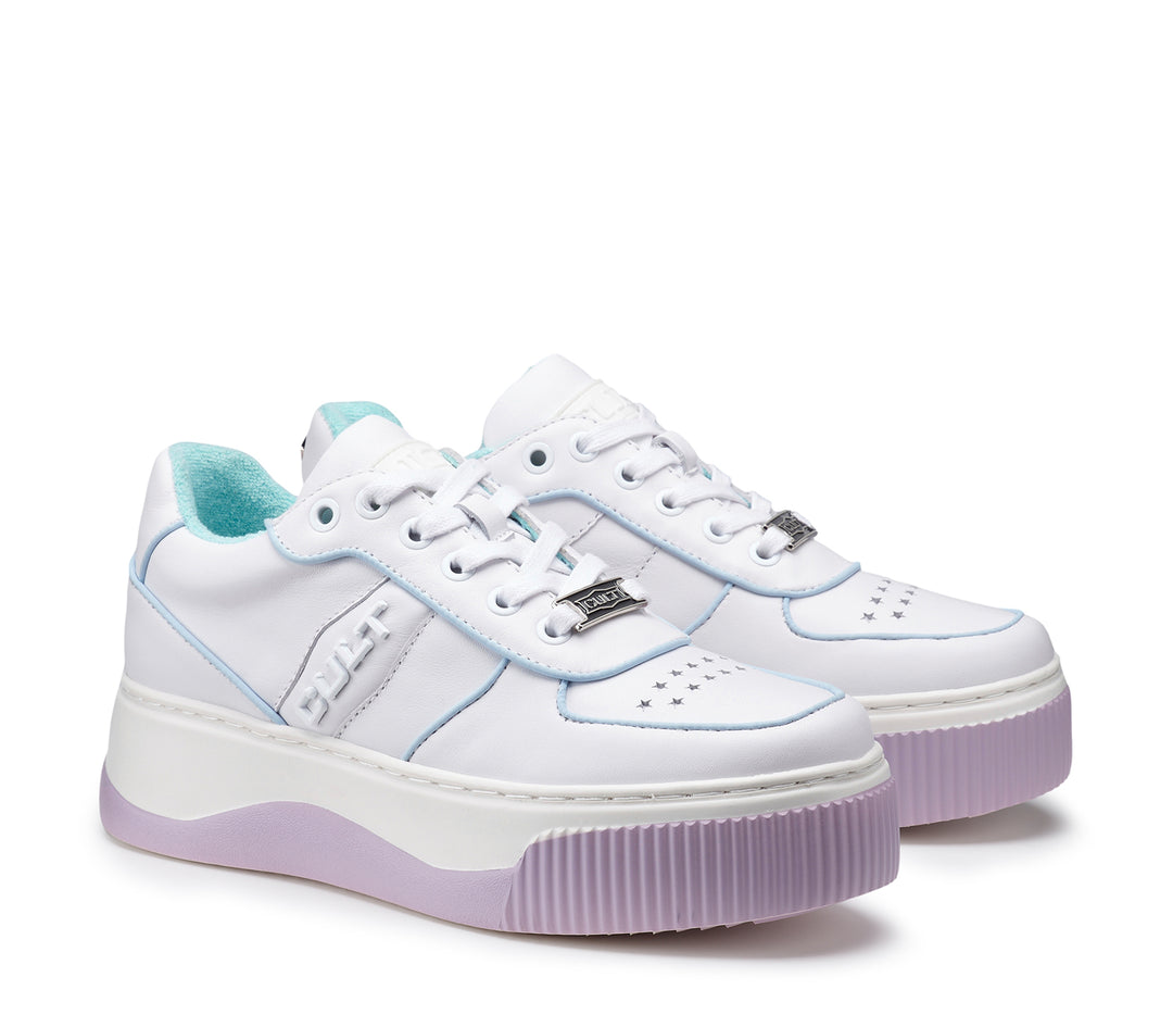 Cult Sneakers platform bianco lilla