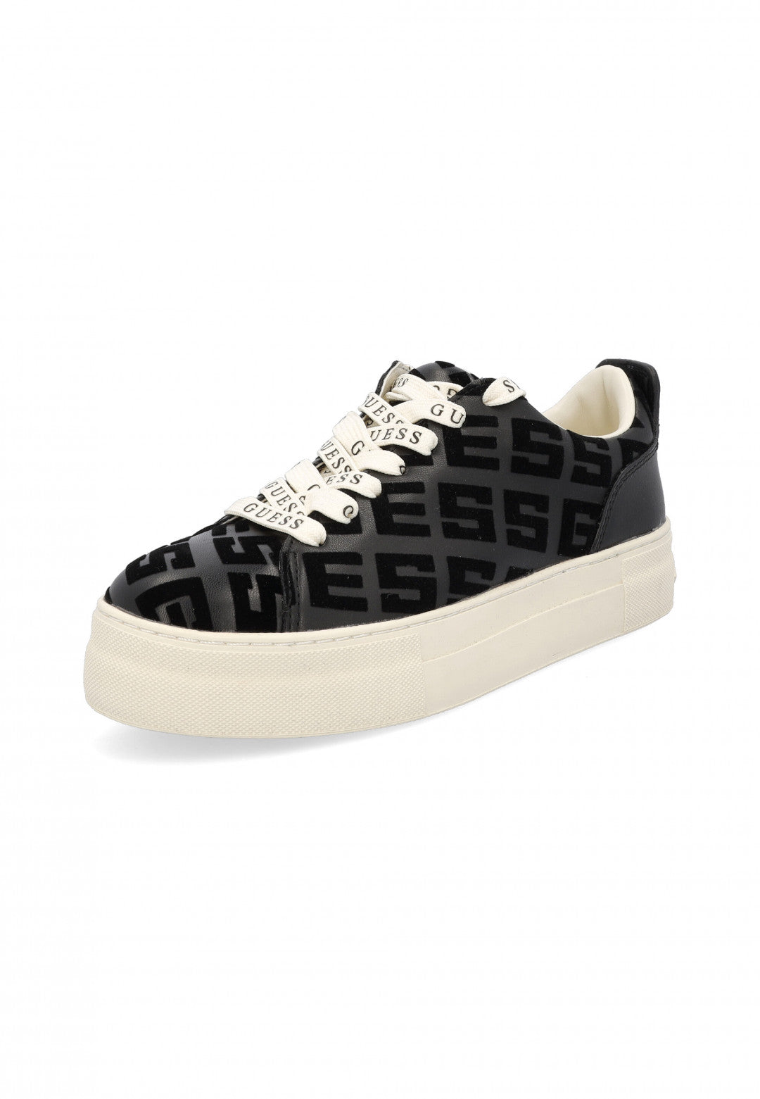 Guess Sneakers nero con inserti in camoscio logata