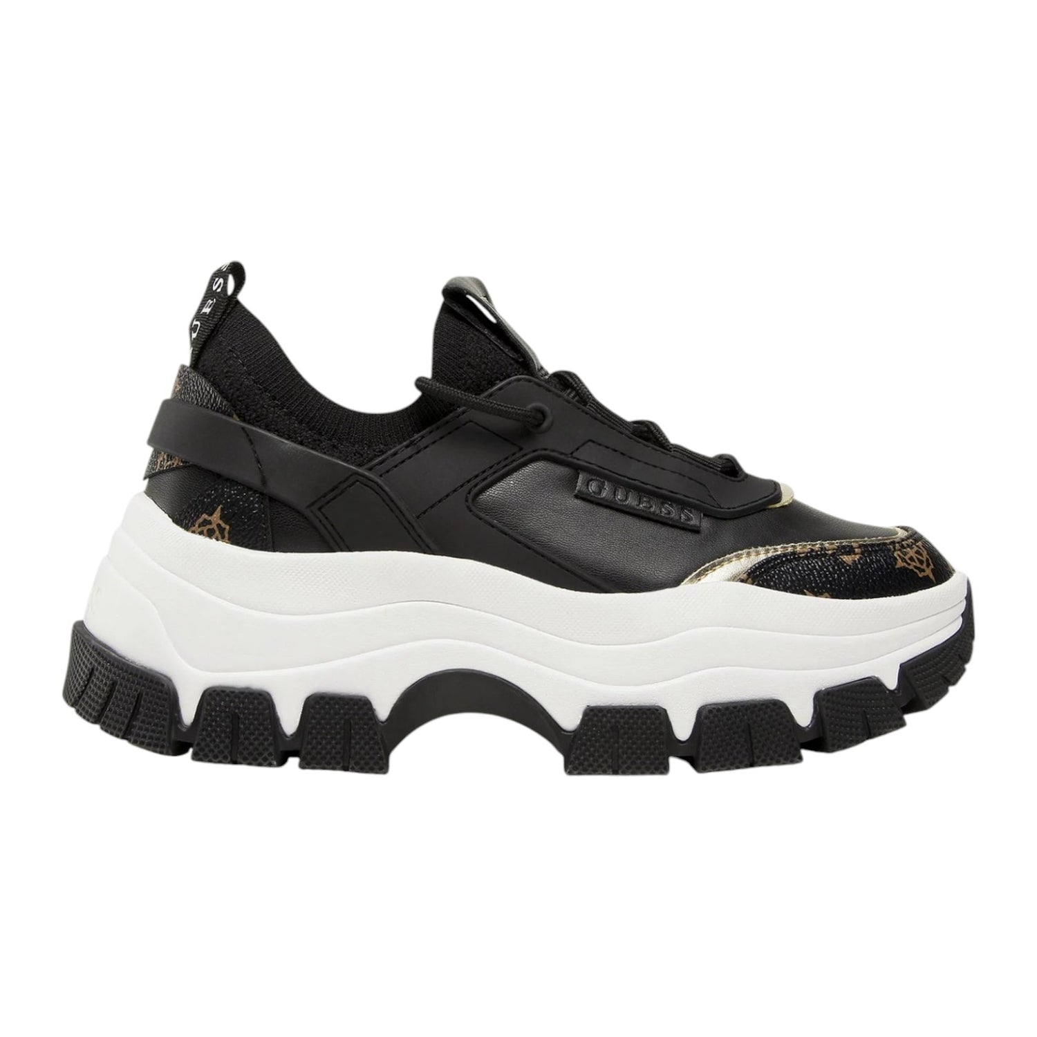 Guess sneakers platform nero con dettagli stampa 4G