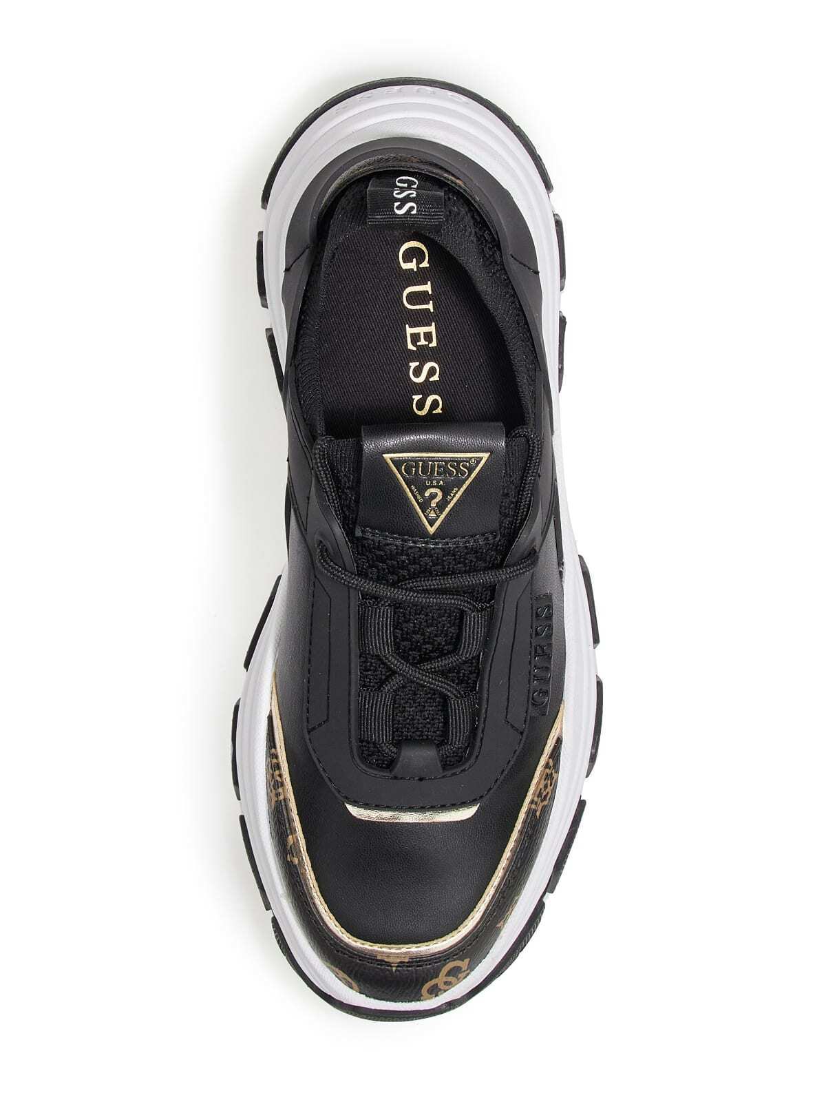 Guess sneakers platform nero con dettagli stampa 4G