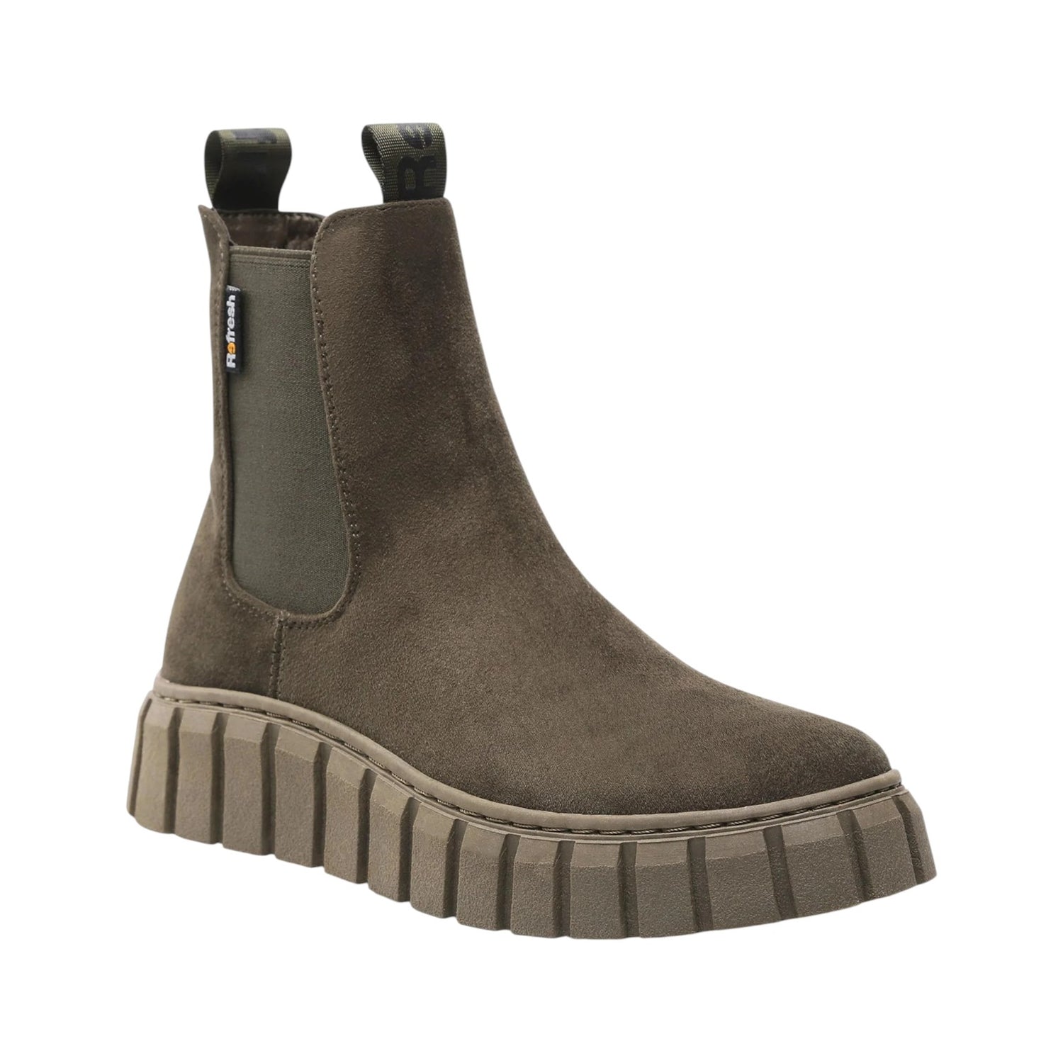 Refresh Beatles Donna in Camoscio Sintetico Verde con Zip ed Elastico