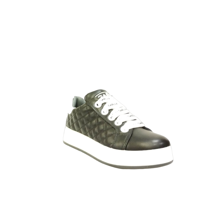Gaelle Sneakers Bambina in Ecopelle Nera Effetto Trapuntato