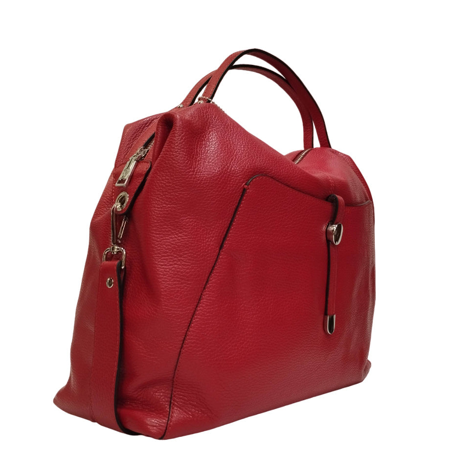 Caleidos Borsa a Mano Donna in Pelle Rosso con Tracolla