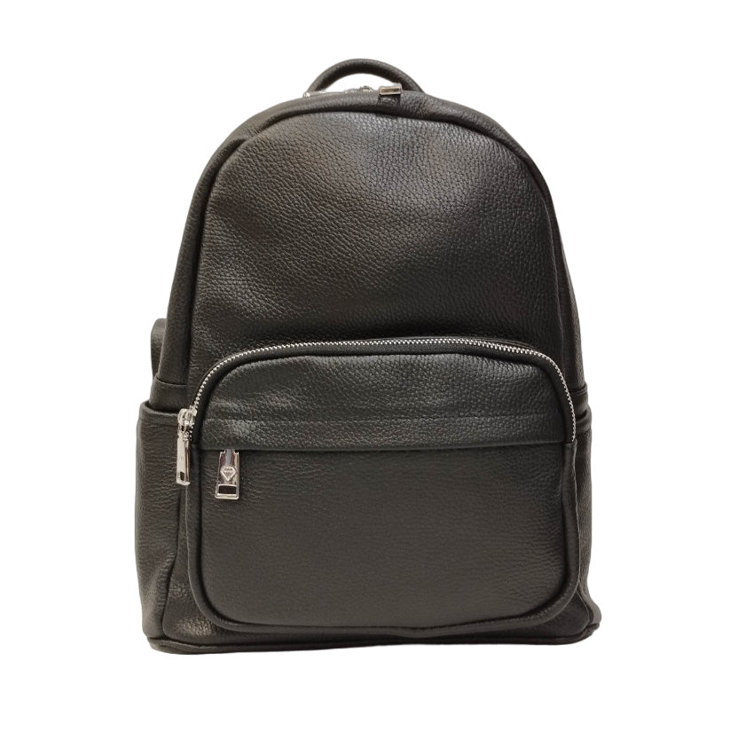 Caleidos Zaino Donna in Pelle Nero con Tasca Frontale
