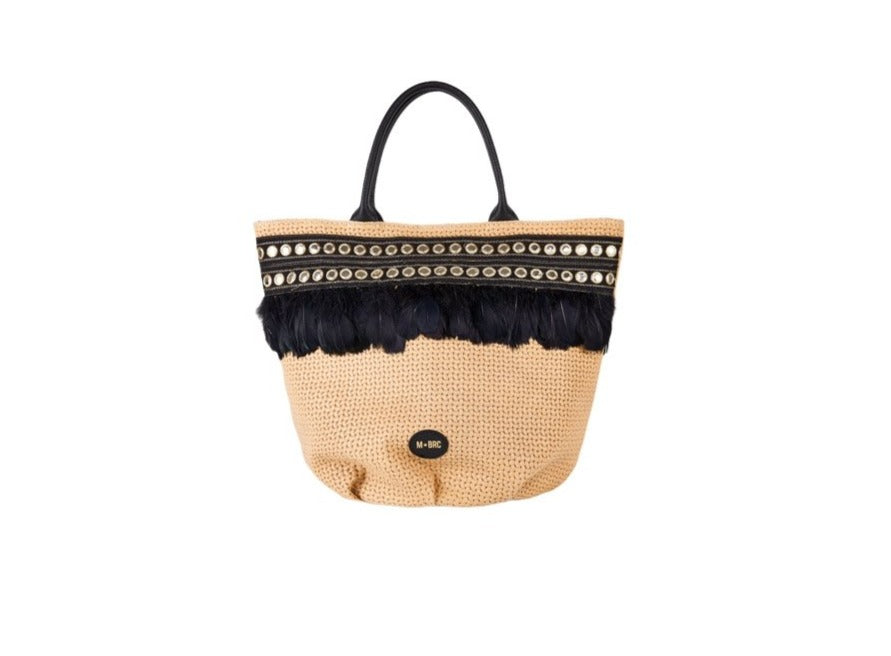 M Brc Borsa a spalla Sombrero nero beige