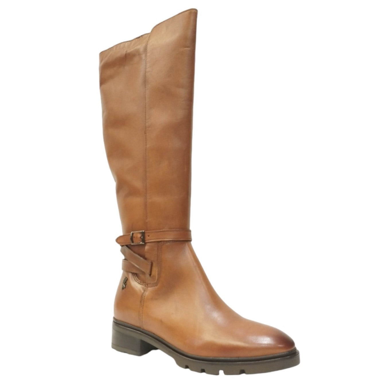 Keys Stivale Donna in Pelle Cuoio con Cerniera e Fibbia Laterale