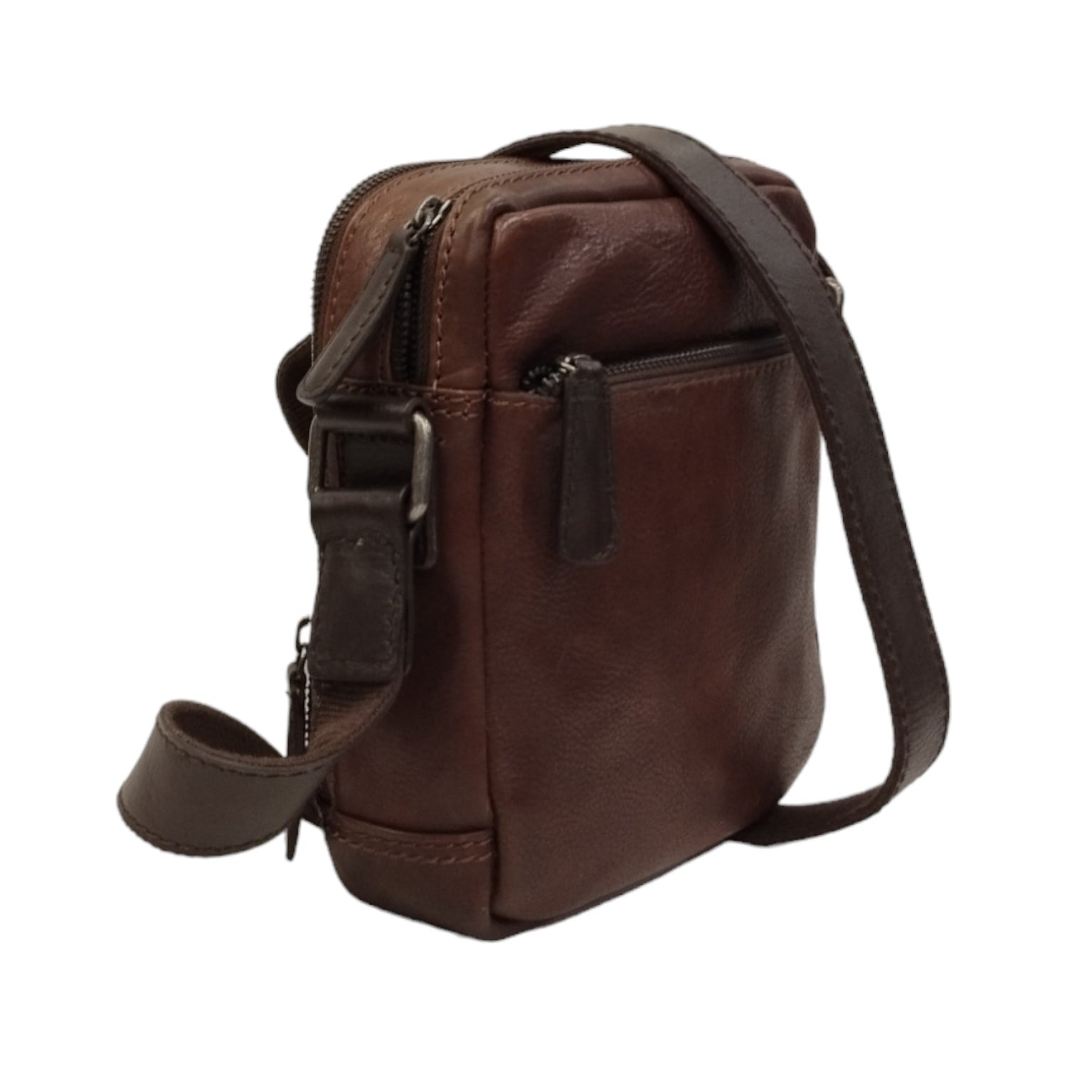 Gianni Conti Borsello Fred Uomo in Pelle Marrone con Doppio Scomparto