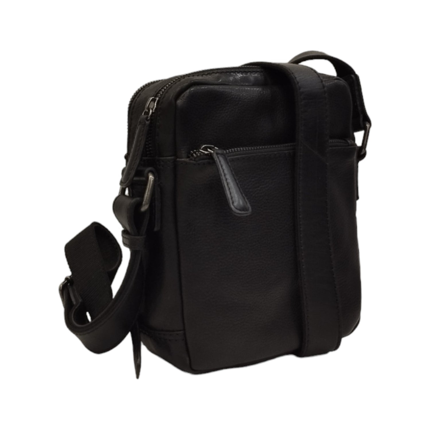 Gianni Conti Borsello Fred Uomo in Pelle Nera con Doppio Scomparto