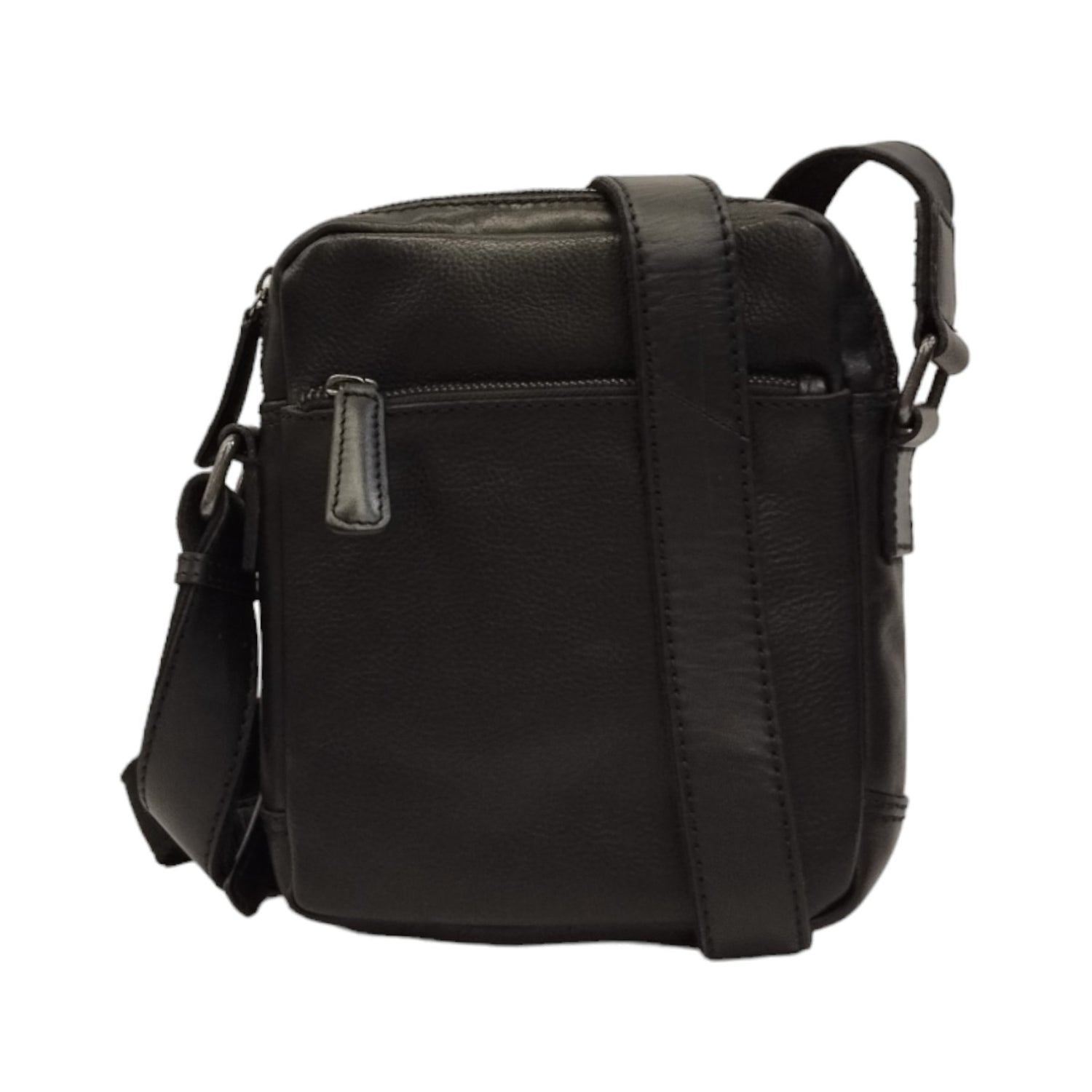 Gianni Conti Borsello Fred Uomo in Pelle Nera con Doppio Scomparto