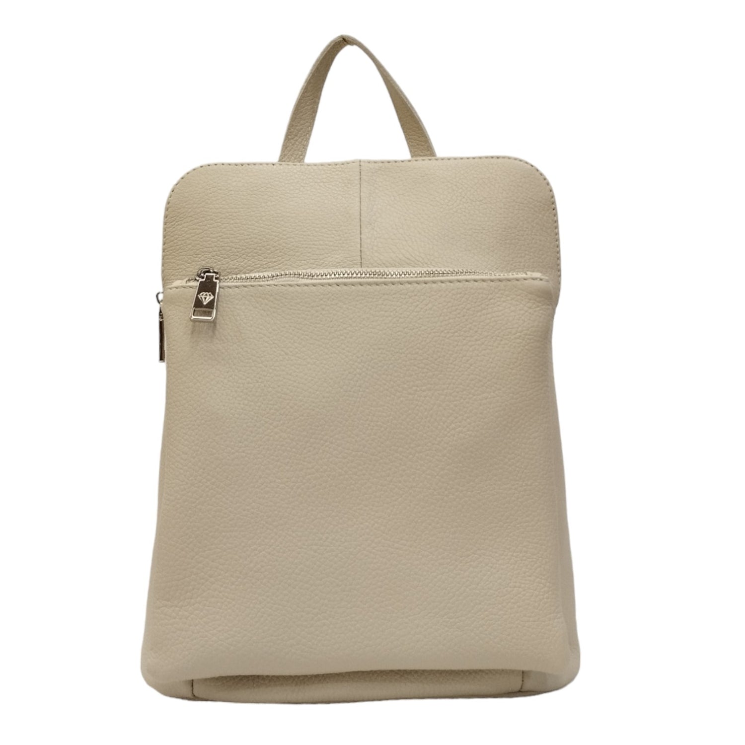 Caleidos Zaino/Borsa Beige a 2 Scomparti in Pelle