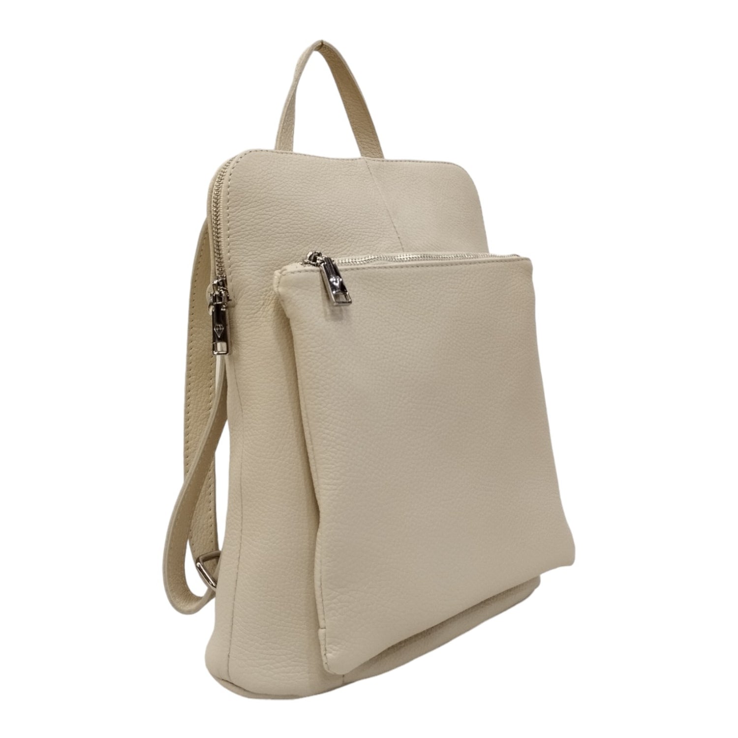 Caleidos Zaino/Borsa Beige a 2 Scomparti in Pelle