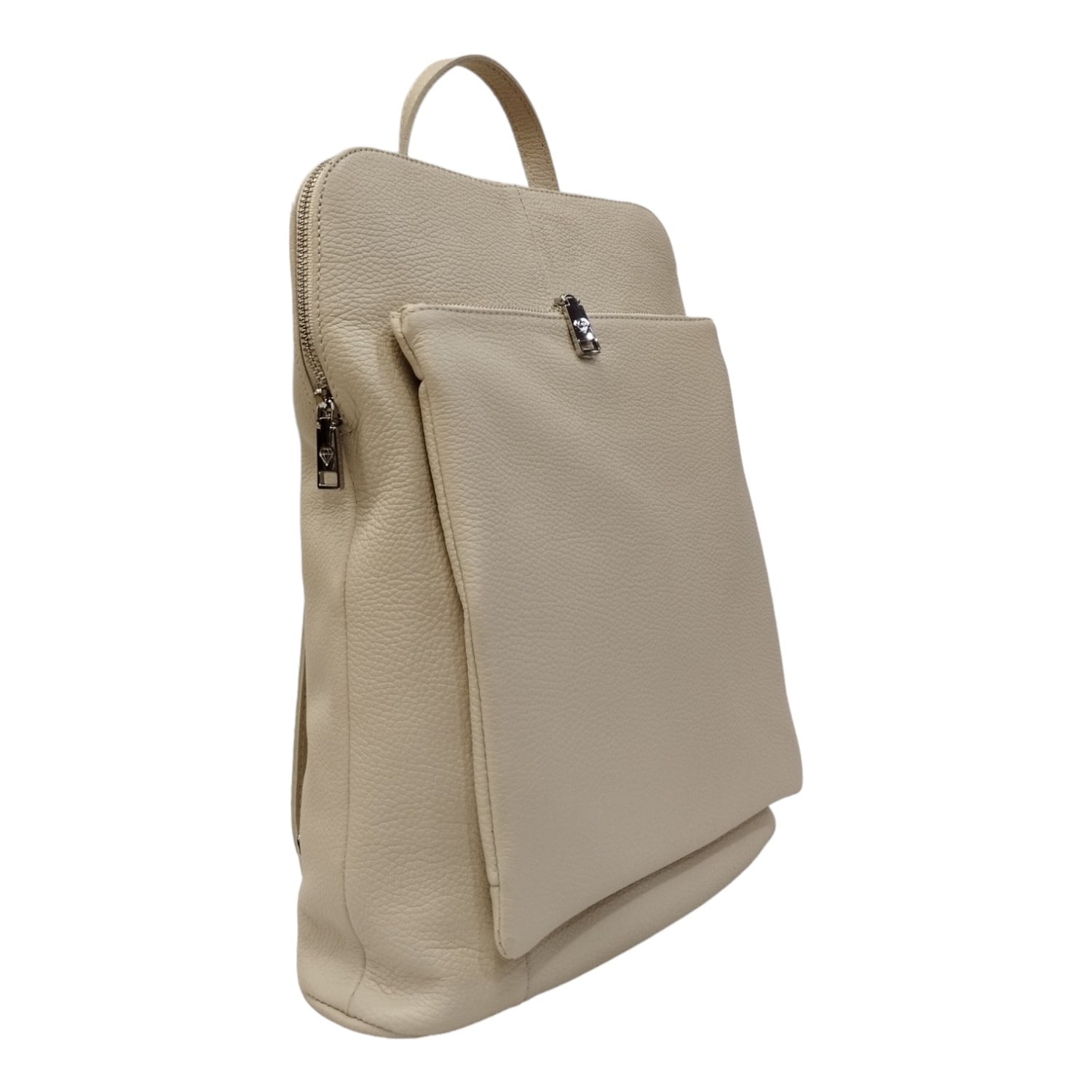 Caleidos Zaino/Borsa Beige a 2 Scomparti in Pelle