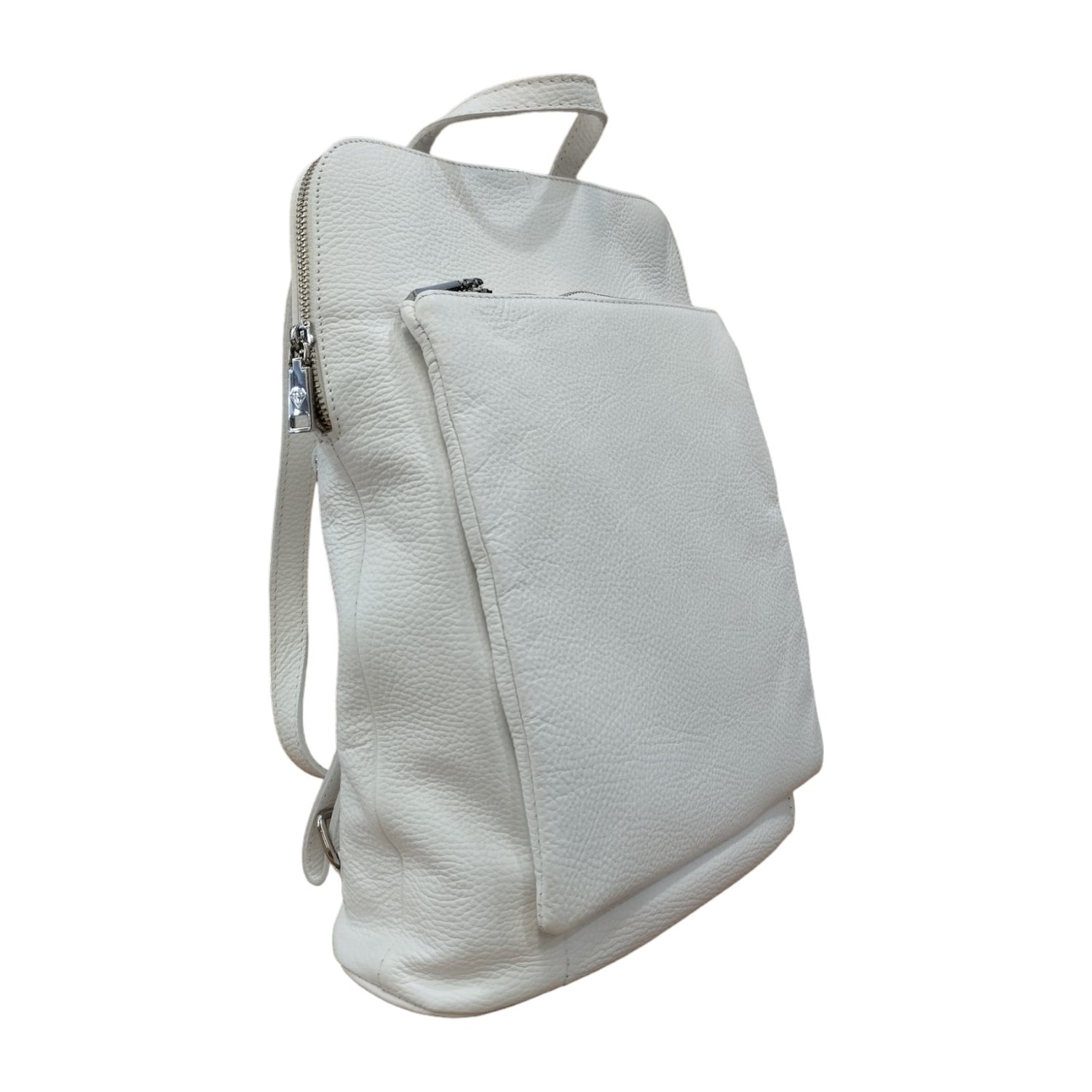 Caleidos Zaino/Borsa Donna in Pelle Bianco a Due Scomparti