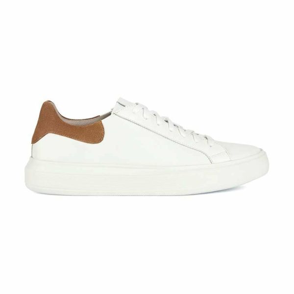 Geox Sneakers bianca con inserti color cuoio