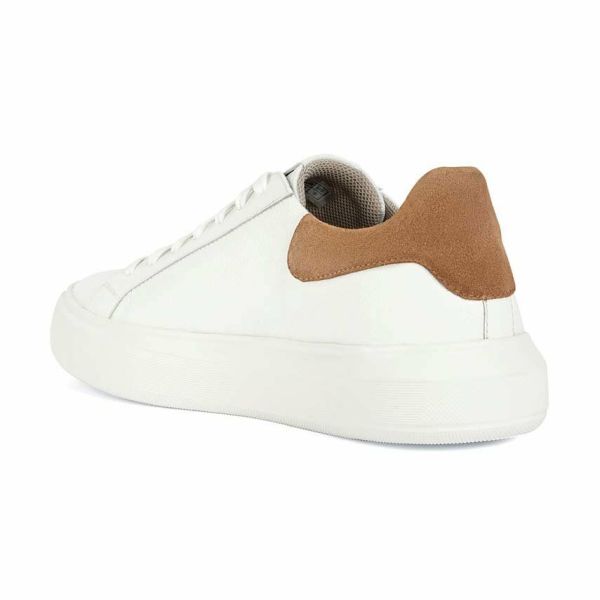 Geox Sneakers bianca con inserti color cuoio