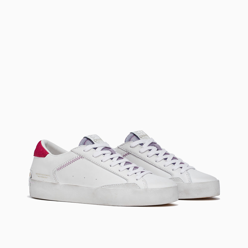 Crime London Sneakers Distressed flamingo bianco fuxia