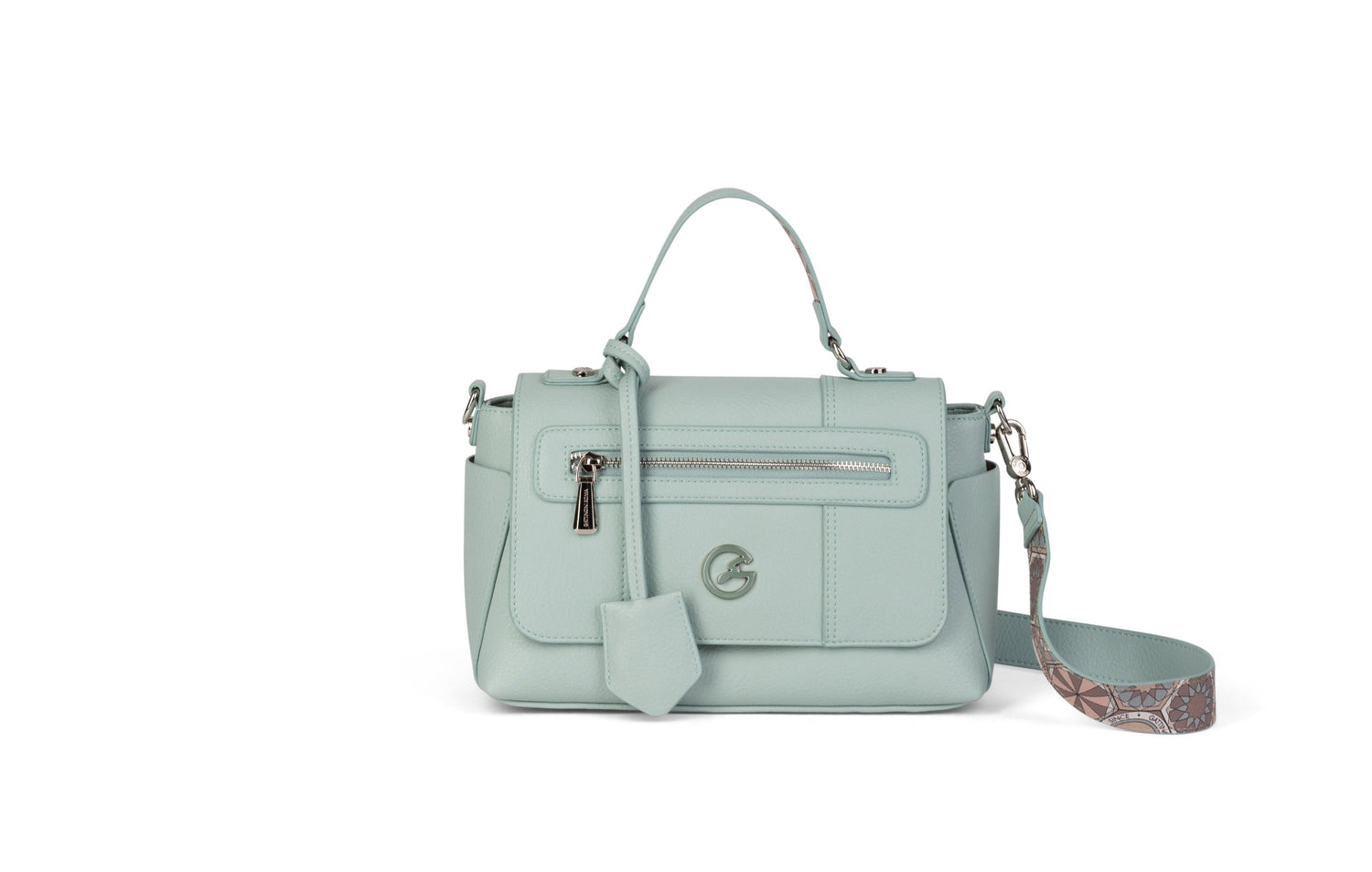 Gattinoni Roma Borsa a Mano Donna Linea Denise Soft in Colore Verde Acqua con Tracolla