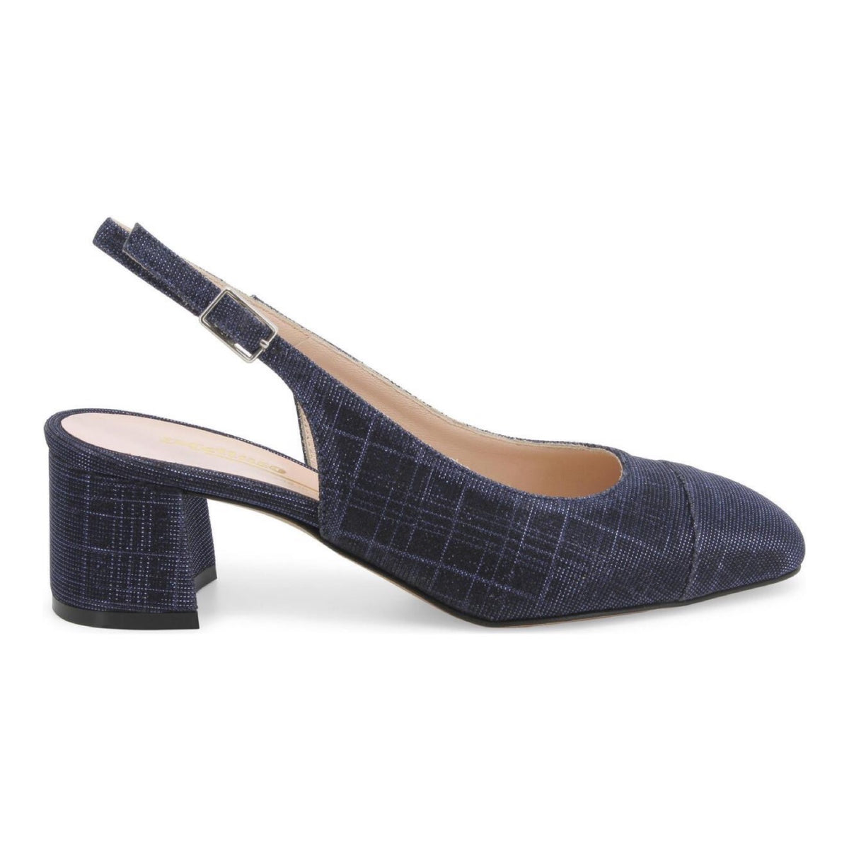 Melluso Chanelle Donna in Lurex Blu con Tacco Largo 40mm