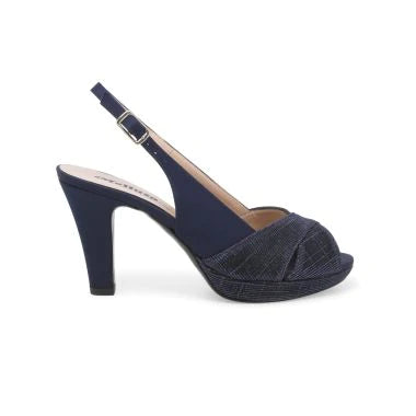 Melluso Sandalo Donna in Lurex Blu con Plateau e Tacco 80mm