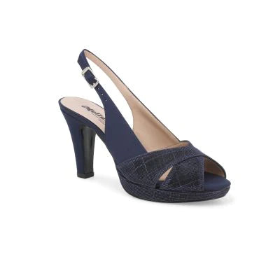 Melluso Sandalo Donna in Lurex Blu con Plateau e Tacco 80mm