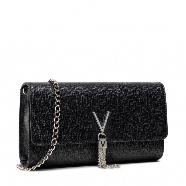 Mario Valentino Pochette Grande Donna in Colore Nero con Metalleria Argento