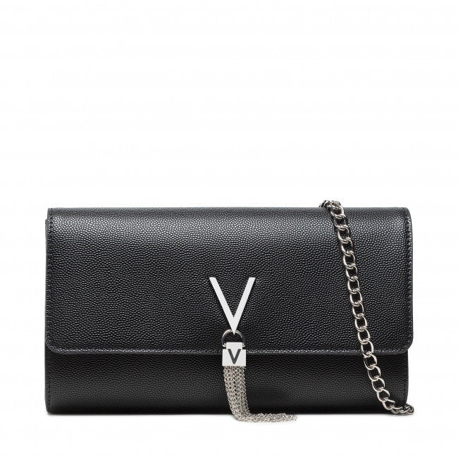Mario Valentino Pochette Grande Donna in Colore Nero con Metalleria Argento
