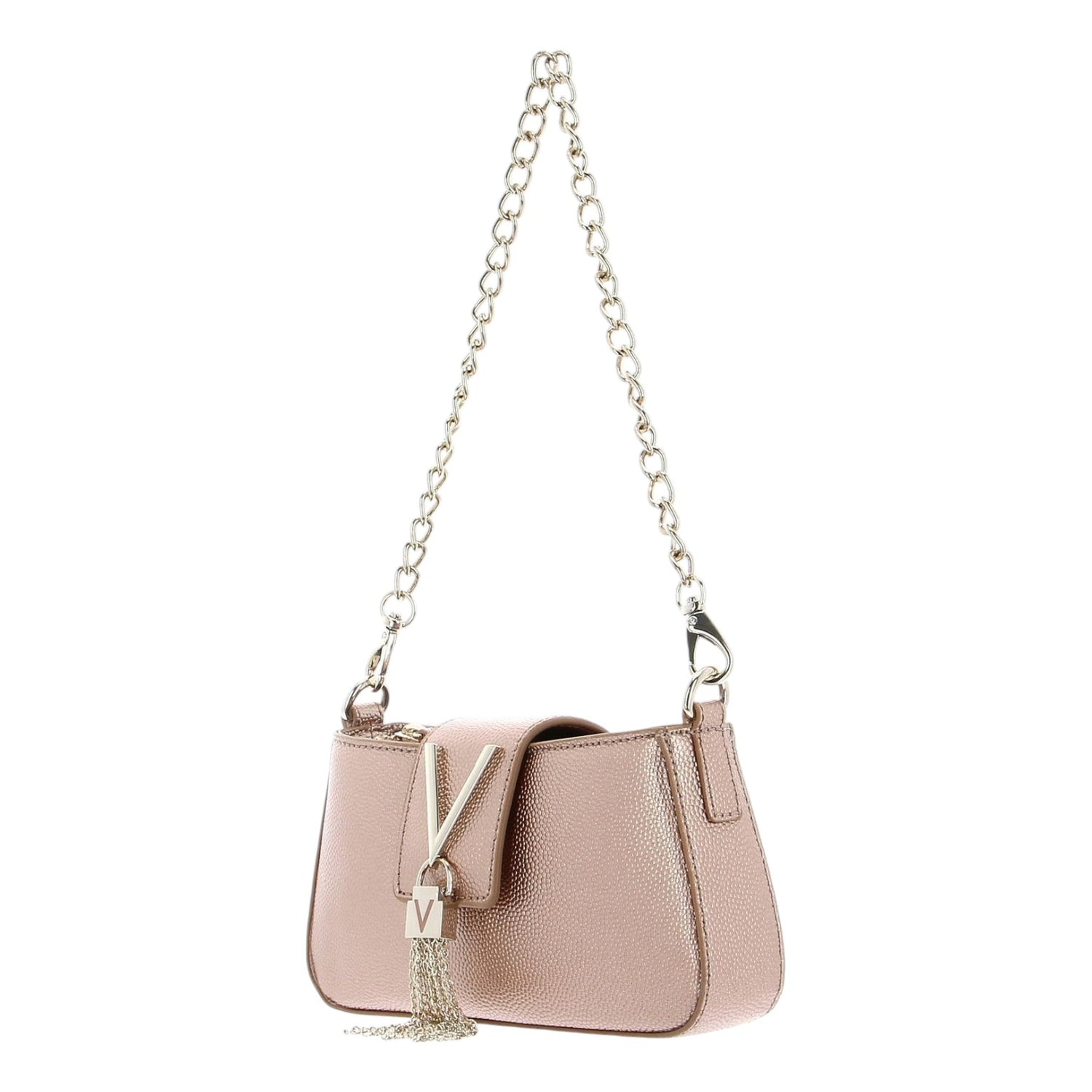 Mario Valentino Borsa a Tracolla in Pelle Sintetica Effetto Martellato Rame con Metalleria Oro