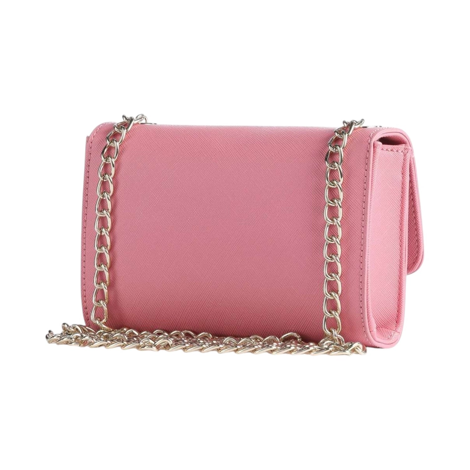 Mario Valentino Tracolla Mini Semi-Rigida Donna in Pelle Sintetica Rosa Barbie con Tracolla Catena