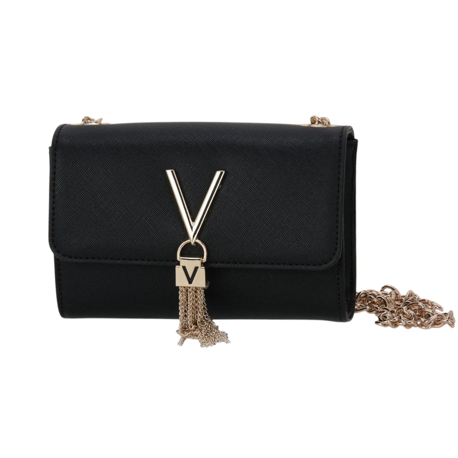 Mario Valentino Pochette Piccola Donna in Colore Nero con Metalleria Oro