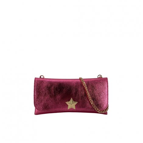 M Brc Tracolla Clutch Mezzanotte laminato fucsia