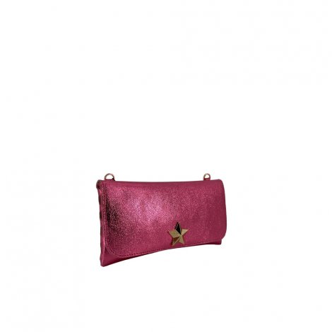 M Brc Tracolla Clutch Mezzanotte laminato fucsia